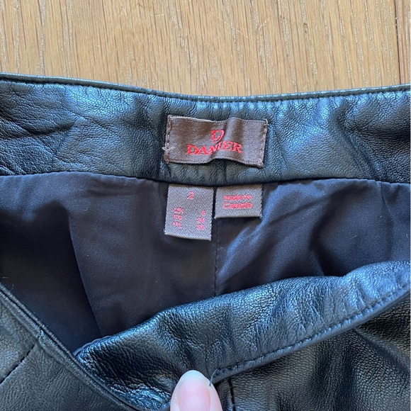 Black leather bootcut pants - Picture 2 of 7